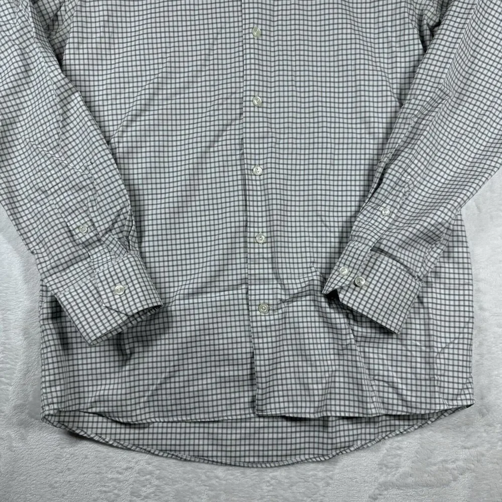 Eton Shirt Men 16.5/42 White Check‎ Contemporary Casual Office Classic Button Up - Picture 4 of 14